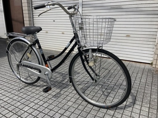 【26インチ自転車】美品❗️アサヒサイクル製　変速なし　グリップ、サドル新品❗️強化リヤキャリア使用　若林自転車　膳所店　SALE中❗