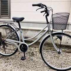 562、ママチャリ26インチシルバー
