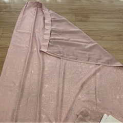 （美品）ピンク花柄　カーテン＋レースの画像