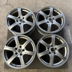 H410-4)ブリヂストン17インチアルミ中古4本セット！7J-17+38 114.3/5H