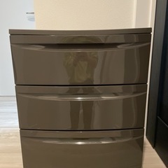 キャスター付き 3段ケース (ブラウン)収納家具 