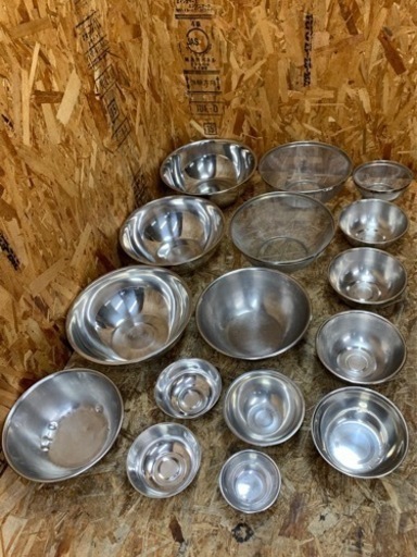 (6200) 業務用 ボウル ザル まとめて 16点 9cm~34cm 厨房用品 調理器具 飲食店 中古品 店舗用