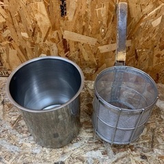 (6204) 業務用 ステンレス 寸胴鍋 麺湯切り てぼ フック...
