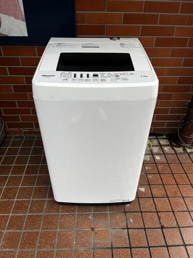 【sj416】Hisense　ハイセンス　全自動洗濯機　4.5kg  2019年製 ☆美品☆