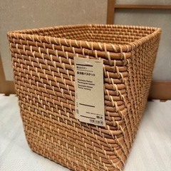 無印良品 長方形バスケット 特大 重なるラタン