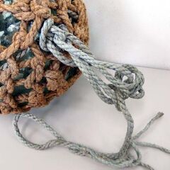 ガラス 浮き球 直径約37㎝ 保護網ひも付き 漁具オブジェ 硝子製 玉置物 札幌市 北区 屯田の画像
