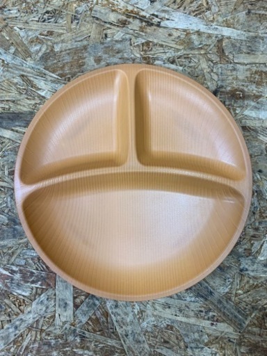 (6218) 台和 業務用食器 3つ仕切り皿 プレート ナチュラル 25cm 10枚セット メラニン食器 木製風 食洗機対応 スタッキ