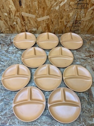 (6219) ② 台和 業務用食器 3つ仕切り皿 25cm 10枚セット 中古品