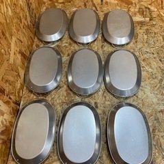(6222) ステンレス トレイ 9個 取手付 楕円形 飲食店 アウトドアの画像
