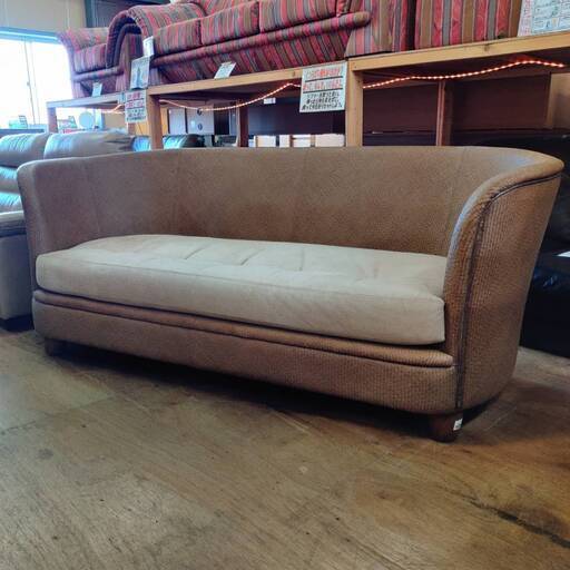 【愛品倶楽部柏店】THEODORE ALEXANDER 本革 ラタン3人掛けソファ