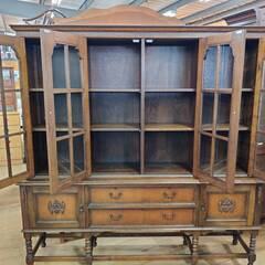 【愛品倶楽部柏店】日本橋三越購入家具 和製アンティーク ナラ材 4枚扉キャビネット の画像