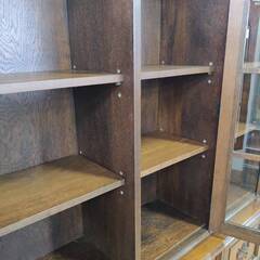 【愛品倶楽部柏店】日本橋三越購入家具 和製アンティーク ナラ材 4枚扉キャビネット の画像