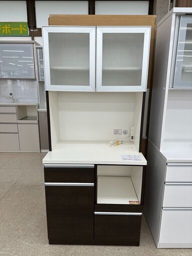 ★ジモティ割あり★  レンジボード ダークブラウン H179.5×D50.5×W80 クリーニング済み TJ5278
