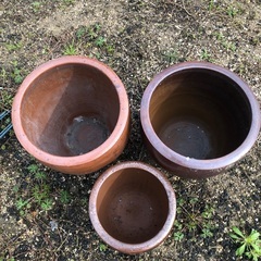 値下げしました！　水瓶　甕　壺　３個セットの画像