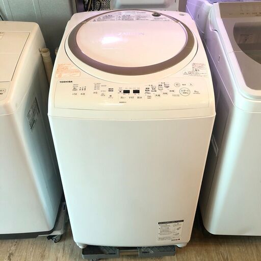 送料無料・設置無料有りTOSHIBA 東芝 洗濯乾燥機 8.0kg 2020年製 AW-8V8 中古家電