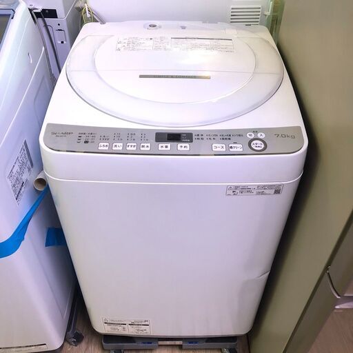 送料無料・設置無料有りSHARP シャープ 洗濯機 7.0kg 2020年製 ES-GE7D-W 中古家電