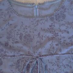 新品👀‼️シックな紫薔薇刺繍パープルワンピースの画像