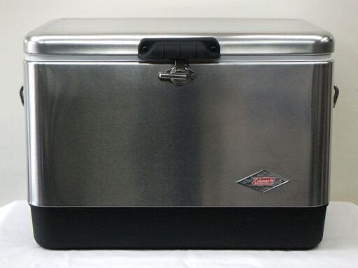 【自社配送は札幌市内限定】Coleman/コールマン スチールベルトクーラー Model：6150/6155 シルバー×ブラック 容量：51L 中古【USED】