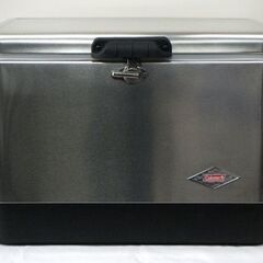 【自社配送は札幌市内限定】Coleman/コールマン スチールベルトクーラー Model：6150/6155 シルバー×ブラック 容量：51L 中古【USED】