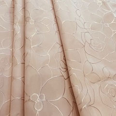 （美品）ピンク花柄　カーテンの画像