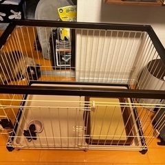【リッチェル】犬ゲージ、トイレ、水入れ 3点セット（傷アリの為無料）