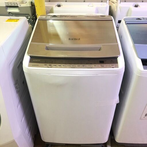 送料無料・設置無料有り日立 HITACHI BEATWASH 洗濯機 9.0kg 2020年製 シャンパンゴールド BW-V90F 中古家電