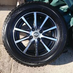 アルミホイール ４穴 PCD100　＋ スタッドレスタイヤ（YOKOHAMA iceGUARD iG30）185/65R14　ホンダ　フリードスパイク、モビリオスパイクで使用してましたの画像