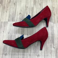 Sesto スエード ローファーパンプス トライカラー ヒール 23㎝の画像