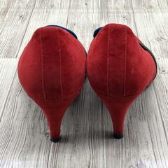 Sesto スエード ローファーパンプス トライカラー ヒール 23㎝の画像