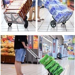 キャリーカート 大型タイヤ 静音 台車 運搬キャリー 耐荷重150KG 多用途カートの画像