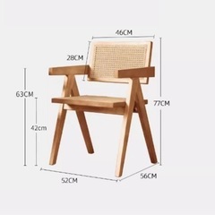 家具 ダイニングセット　ラタン　イス　チェア　2脚セットの画像
