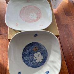 有田の器プレート約19cm四方ペア