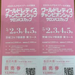ワールドレディスチャンピオンシップ 　サロンパスカップチケット（２枚） 早い者勝ちです！の画像