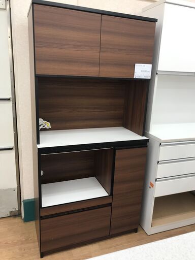 ★ジモティ割あり★ 土井インテリア工業 食器棚 ブラウン H184×W89×D45 クリーニング済み KJ4852