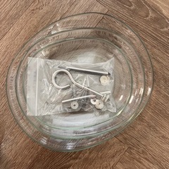 IKEA lKVITTERA サービングスタンド3段 クリアガラス/ステンレススチールの画像