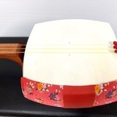 SOLD OUT！超美品◇民謡 三味線◇花梨 中棹 皮破れ無し 撥／