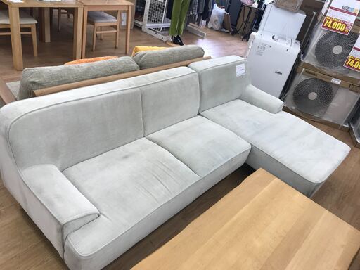★ジモティ割あり★  コーナーソファー 灰緑色  クリーニング済み KJ4861