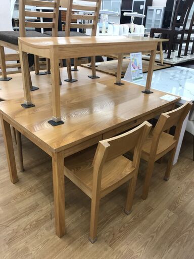 ★ジモティ割あり★  ダイニングセット4人用 ナチュラル H73×W135×D80 クリーニング済み KJ4864