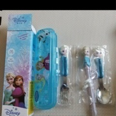 新品　アナ雪　トレーニング箸　アナ雪と雪の女王　カトラリー4点セ...
