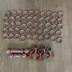 2セット分★木製カーテンのパーツ★木製リング等色々セットで