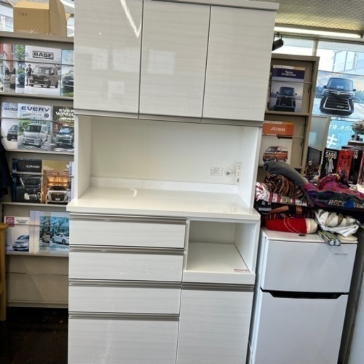 美品】 食器棚 ホワイト