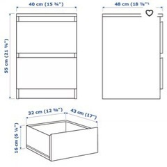 IKEA「MARM」 2段チェストの画像