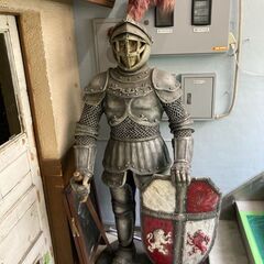 ナイト　騎士　シルバーアーマー　銀甲冑　等身大フィギュア　シール...