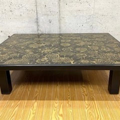 玉水刻 玉水 座卓テーブル 菊柄 木製 センターテーブル テーブル ローテーブル