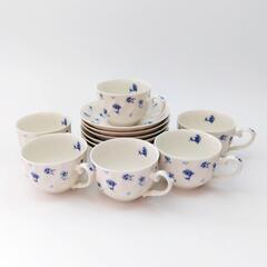 保谷クリスタル（HOYA CHINA）ティーセット6客セットの画像