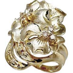 11号 花/フラワーデザイン ダイヤモンド 0.19ct リング・指輪 K18