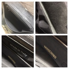 激レア モスキーノ レザーブリーフケース 書類カバン ブラック 良品の画像