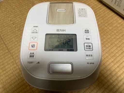 取引き完了しました。 TOSHIBA 圧力IH 3.5合炊き 炊飯器 RC-6PXR 2021年製 動作確認済