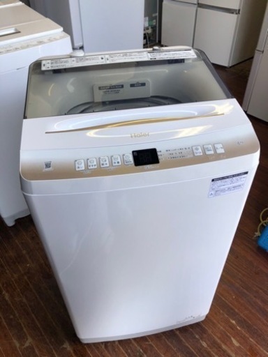 北九州市内配送可能　保証付き　Haier ハイアール 洗濯機 全自動電気洗濯機 JW-U60HK 6.0g 2022年製 ホワイト 簡易乾燥機能付