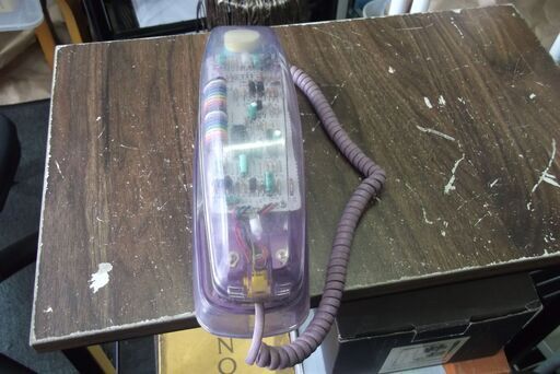 レトロ　メーカー不明　スケルトン電話機　動作未確認です